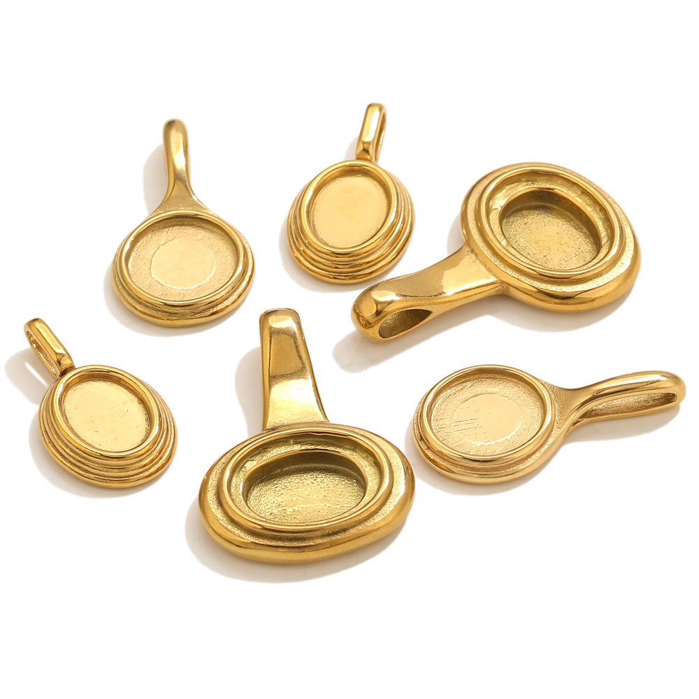 Resin Craft Material - 5pcs Stainless Steel Round Oval Trays