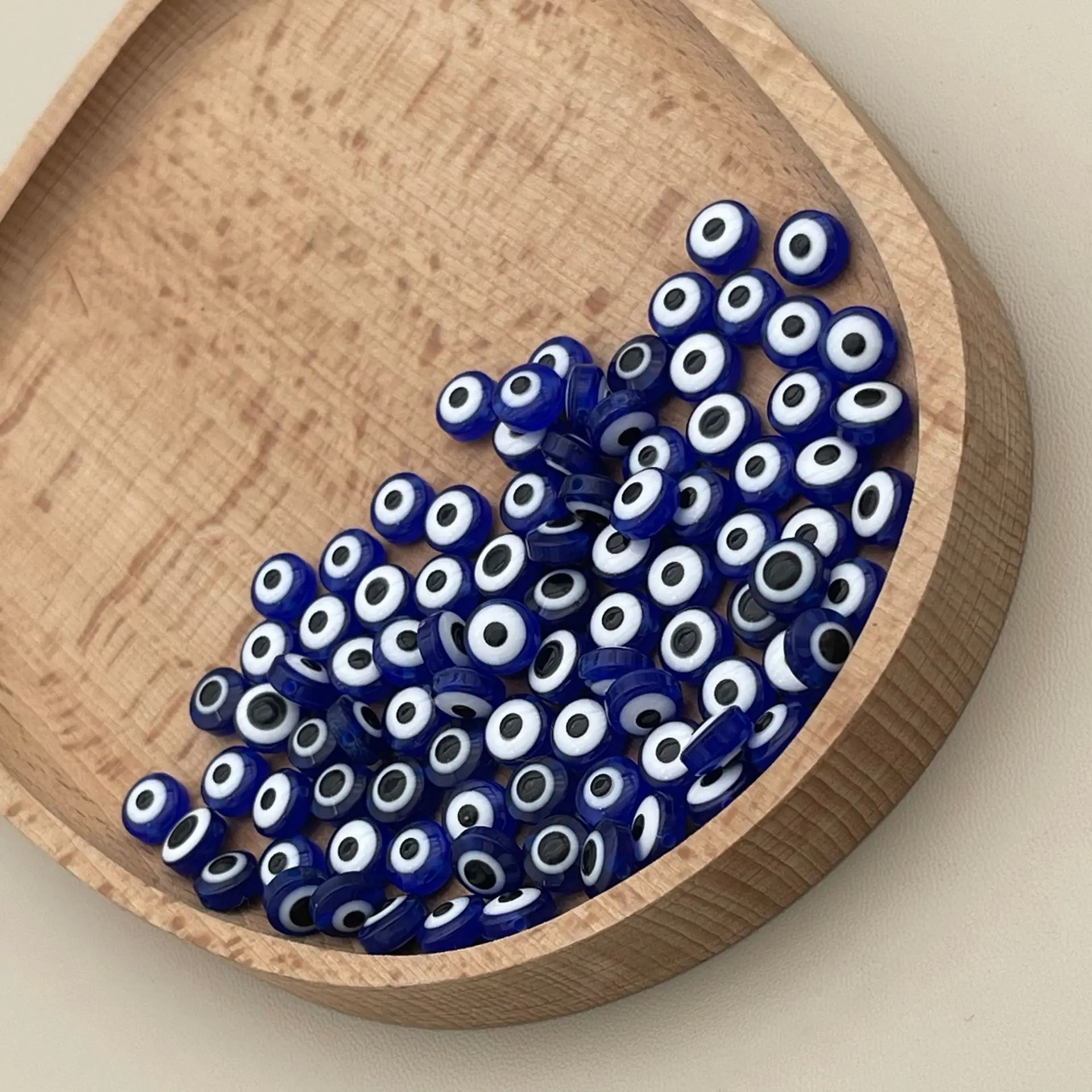 Resin Craft Projects - 200pcs 8mm Blue Evil Eye Beads
