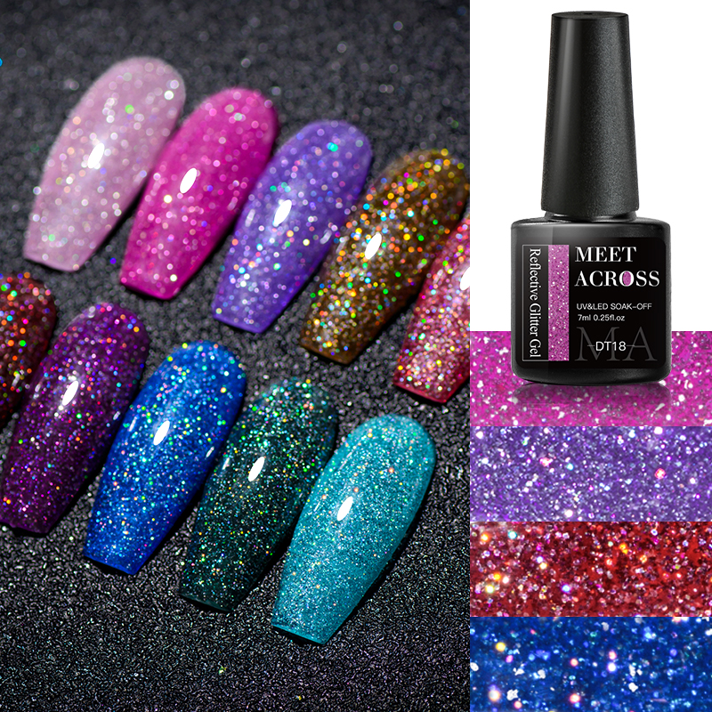 Resin Glitter Pack - 6Pcs Glitter Nail Gel Polish Set