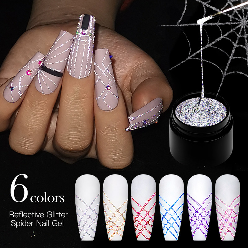 Resin Craft Material - Reflective Glitter Spider Gel Nail Polish