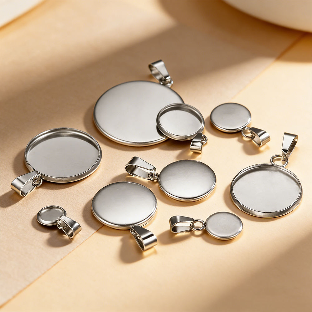 Bezels Set Pendant - 10pcs 316 Stainless Steel 6~20mm Inner