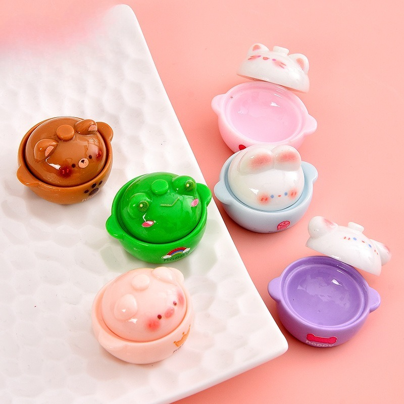 Resin Craft Supplies - 6PCS Animal Clay Pot Resin Charms