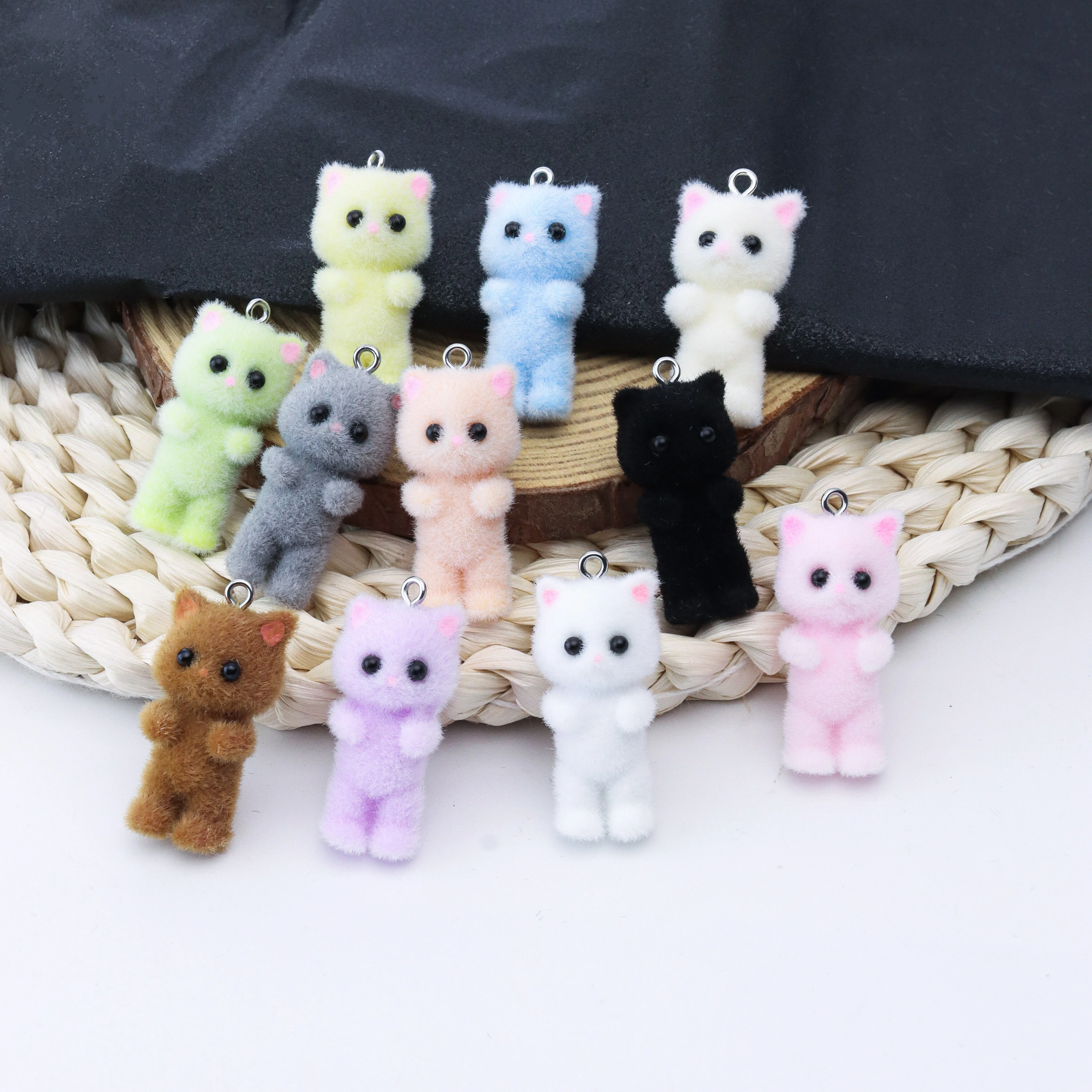 Resin Craft Projects - 33PCS Cat Pendant Kawaii 3D Fluffy