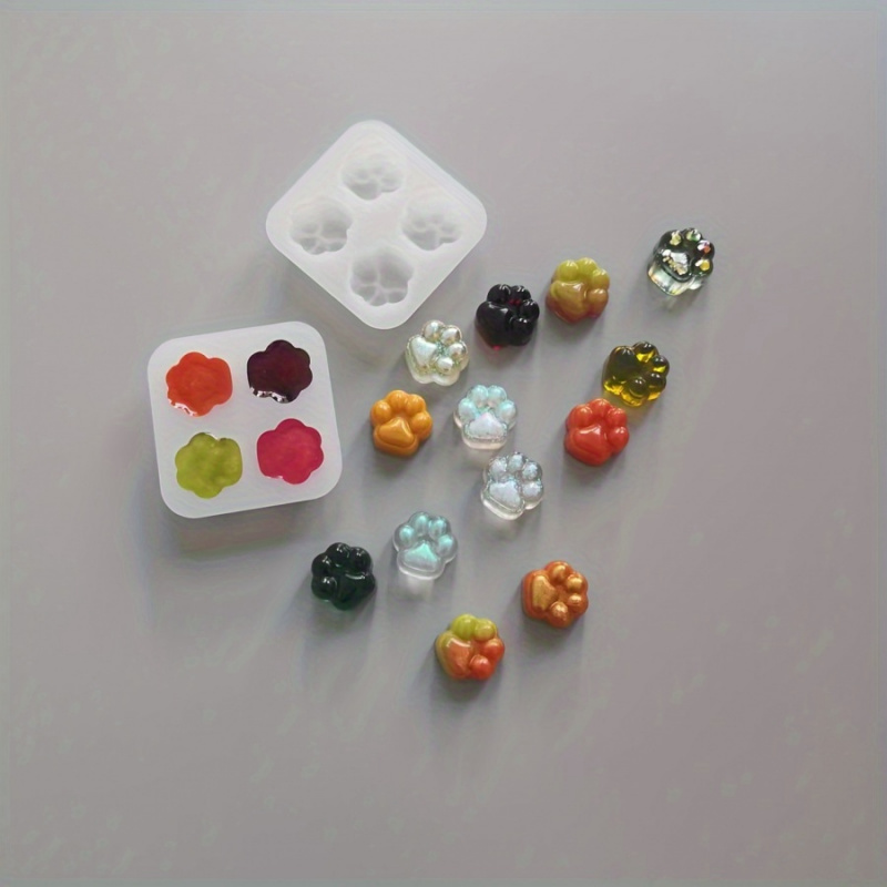 Epoxy Uv Resin Kit - 1Cat Paw Pattern Silicone Mold Set-4A