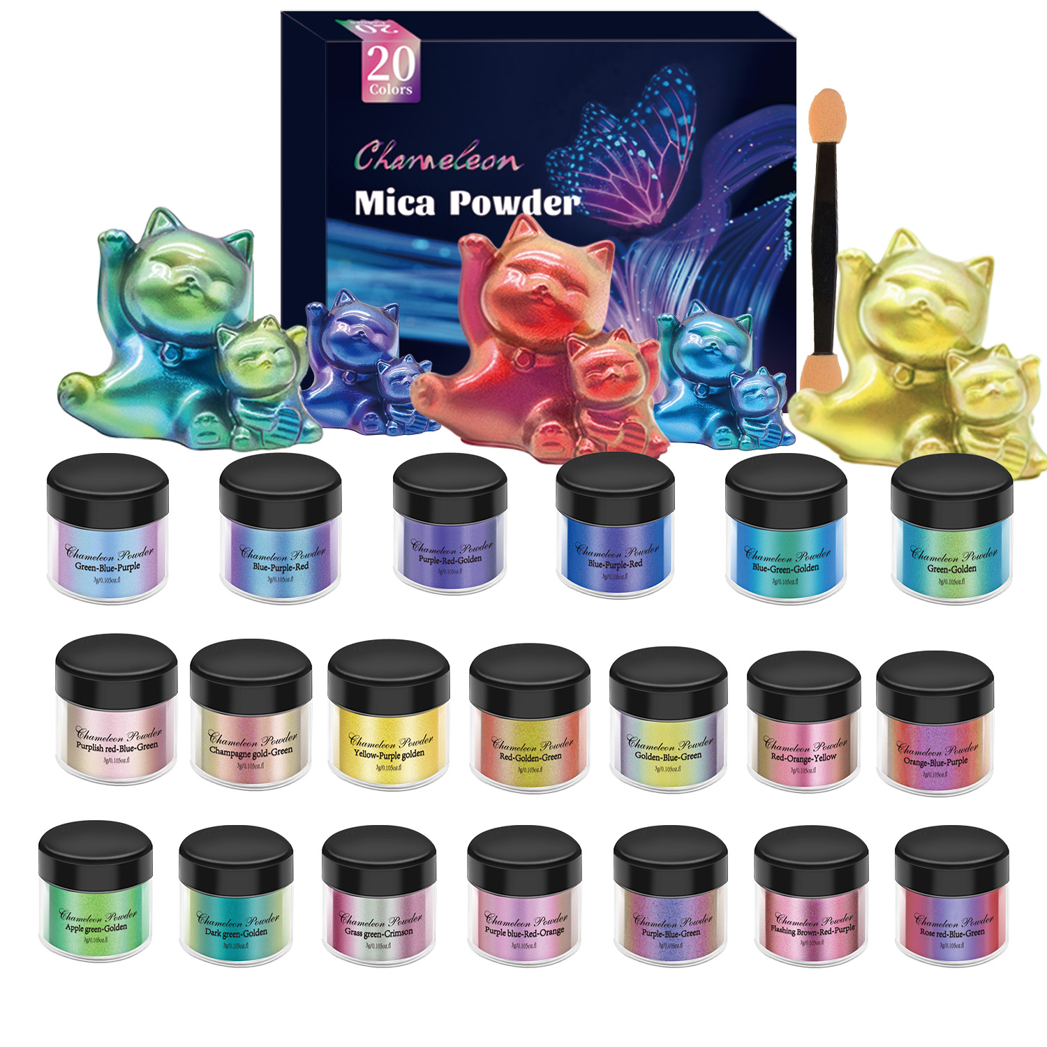 10/20pcs Mirror Chameleons Pig - Resin Glitter Pack recension och pris