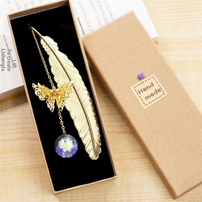 1PC Metal Bookmark Creative Im - Dried Flower Bulk recension och pris