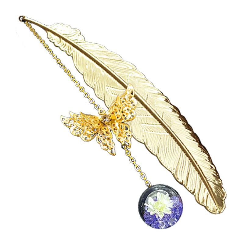 1PC Metal Bookmark Creative Im - Dried Flower Bulk recension och pris