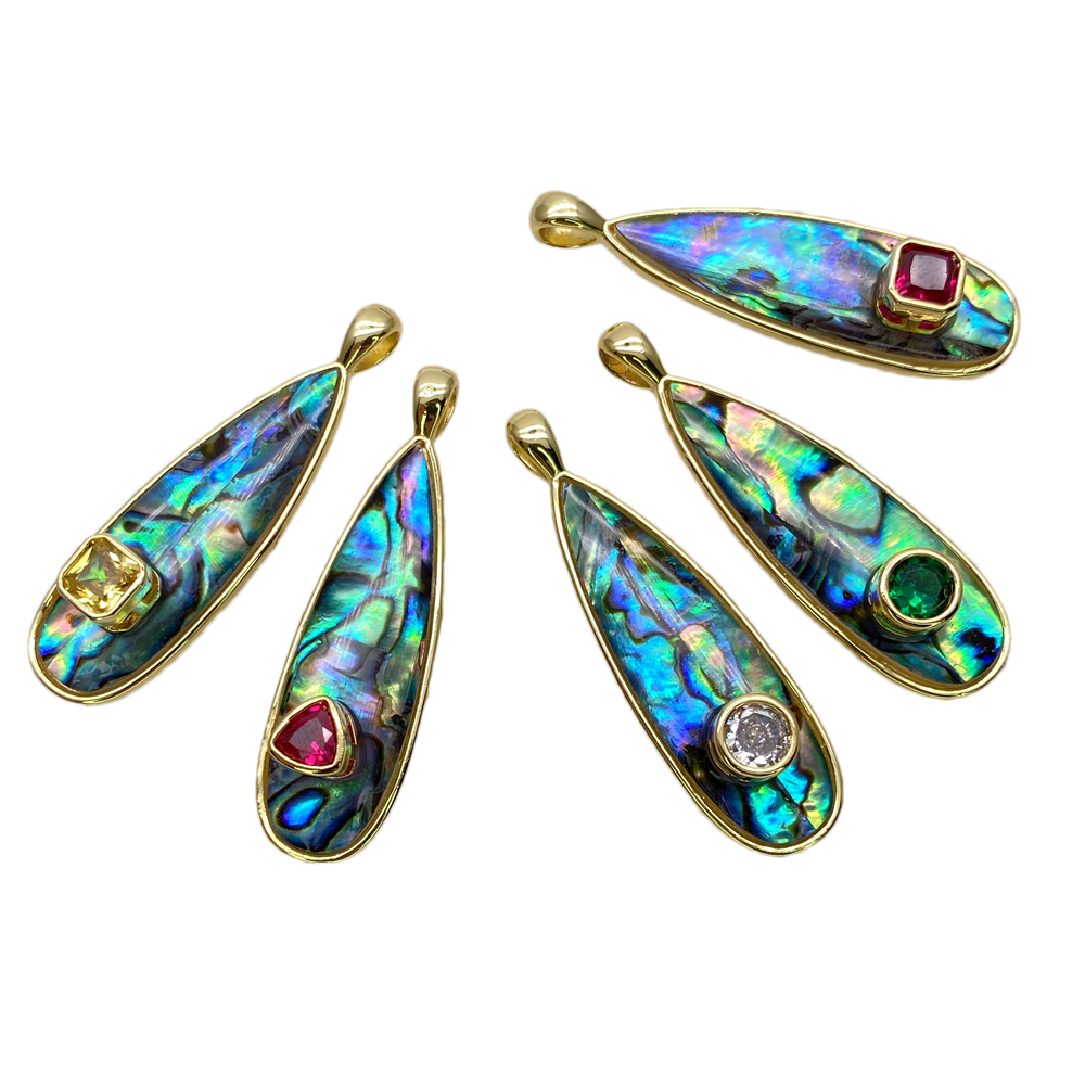 5 Pcs Natural Abalone Shell Mu - Bezels Set Pendant recension och pris