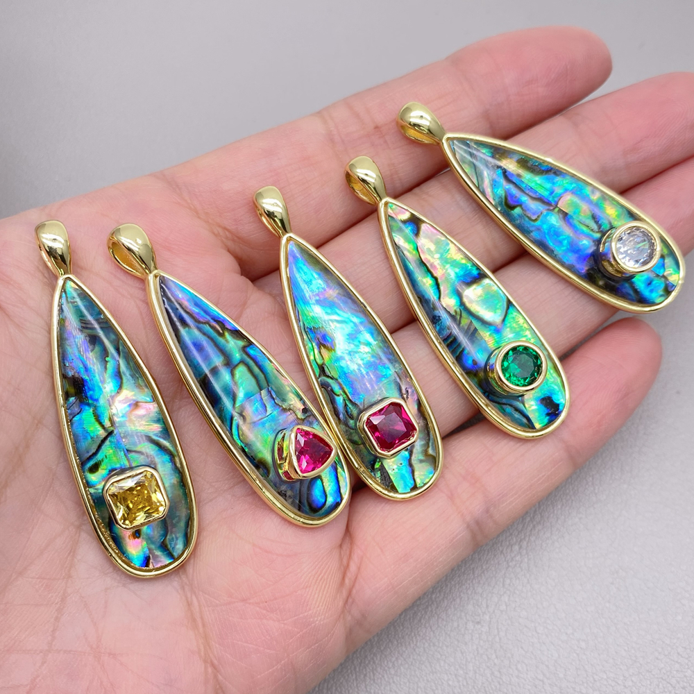 5 Pcs Natural Abalone Shell Mu - Bezels Set Pendant recension och pris