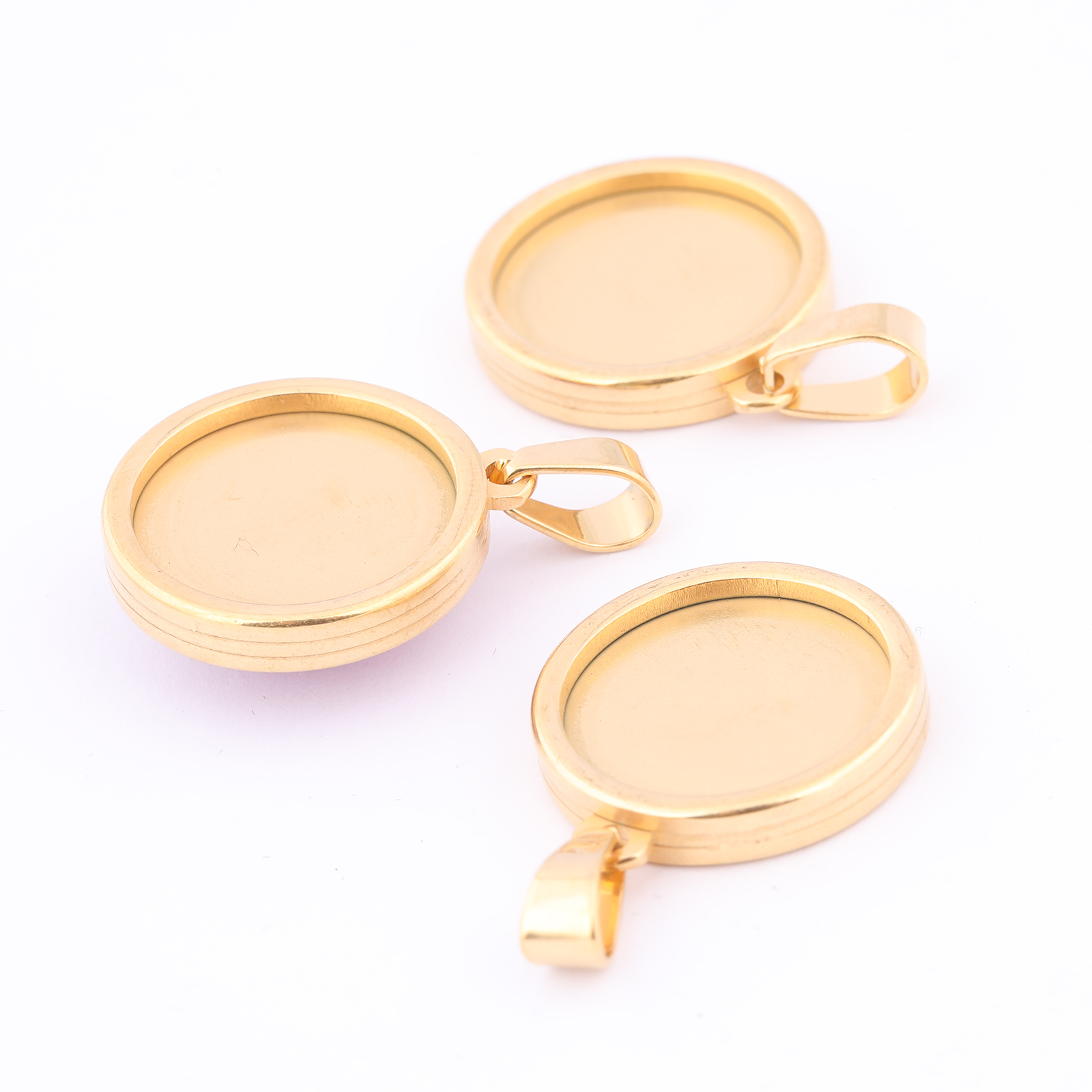 5pcs Stainless Steel Gold Plat - Bezels Set Pendant recension och pris