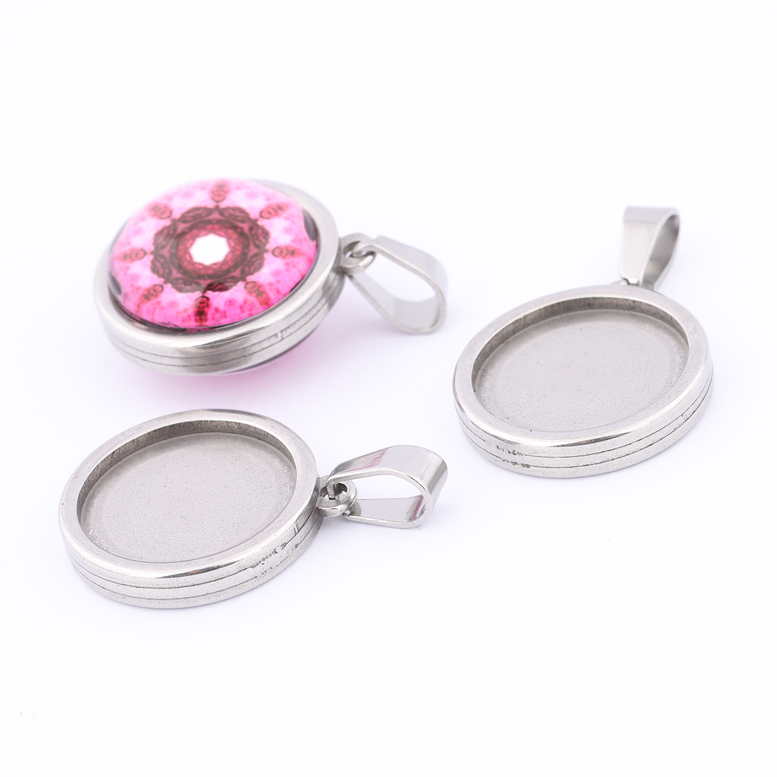5pcs Stainless Steel Gold Plat - Bezels Set Pendant recension och pris