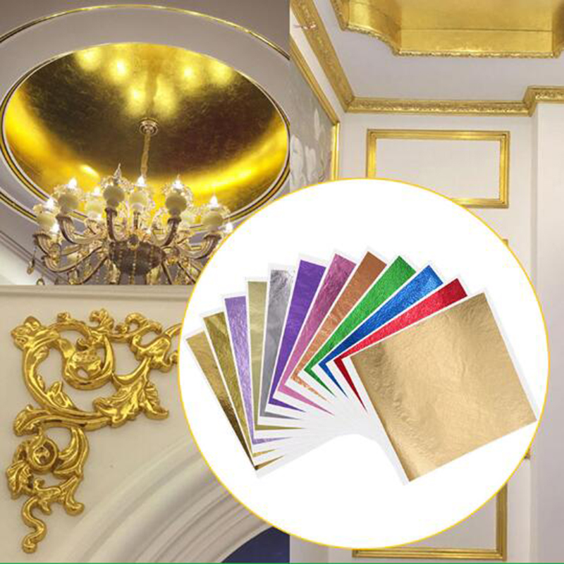 1000pcs/pack 13cm Leaf Sheets  - Gold Foil Flakes recension och pris