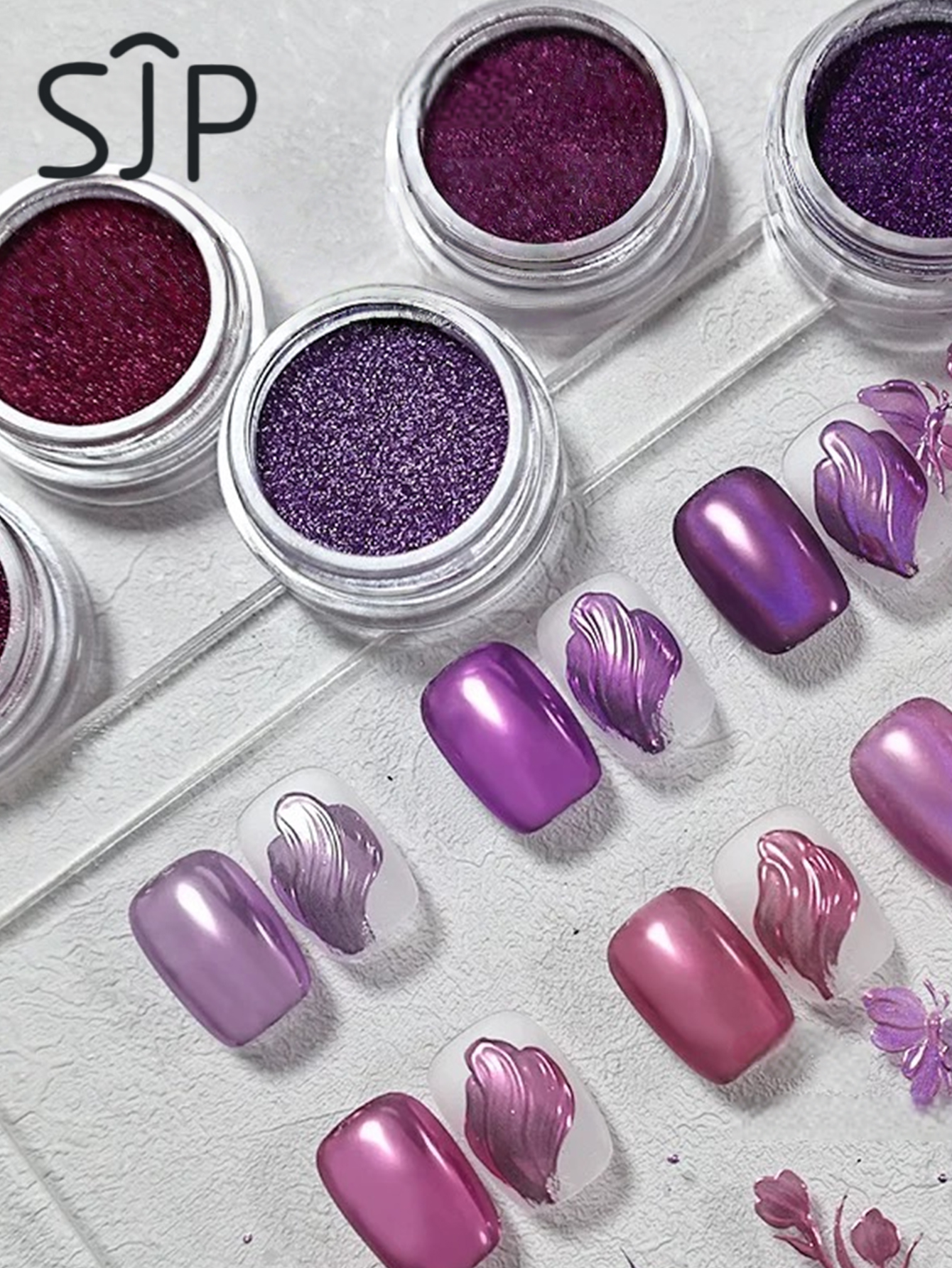 6-piece Electric Purple Series - Resin Glitter Pack recension och pris