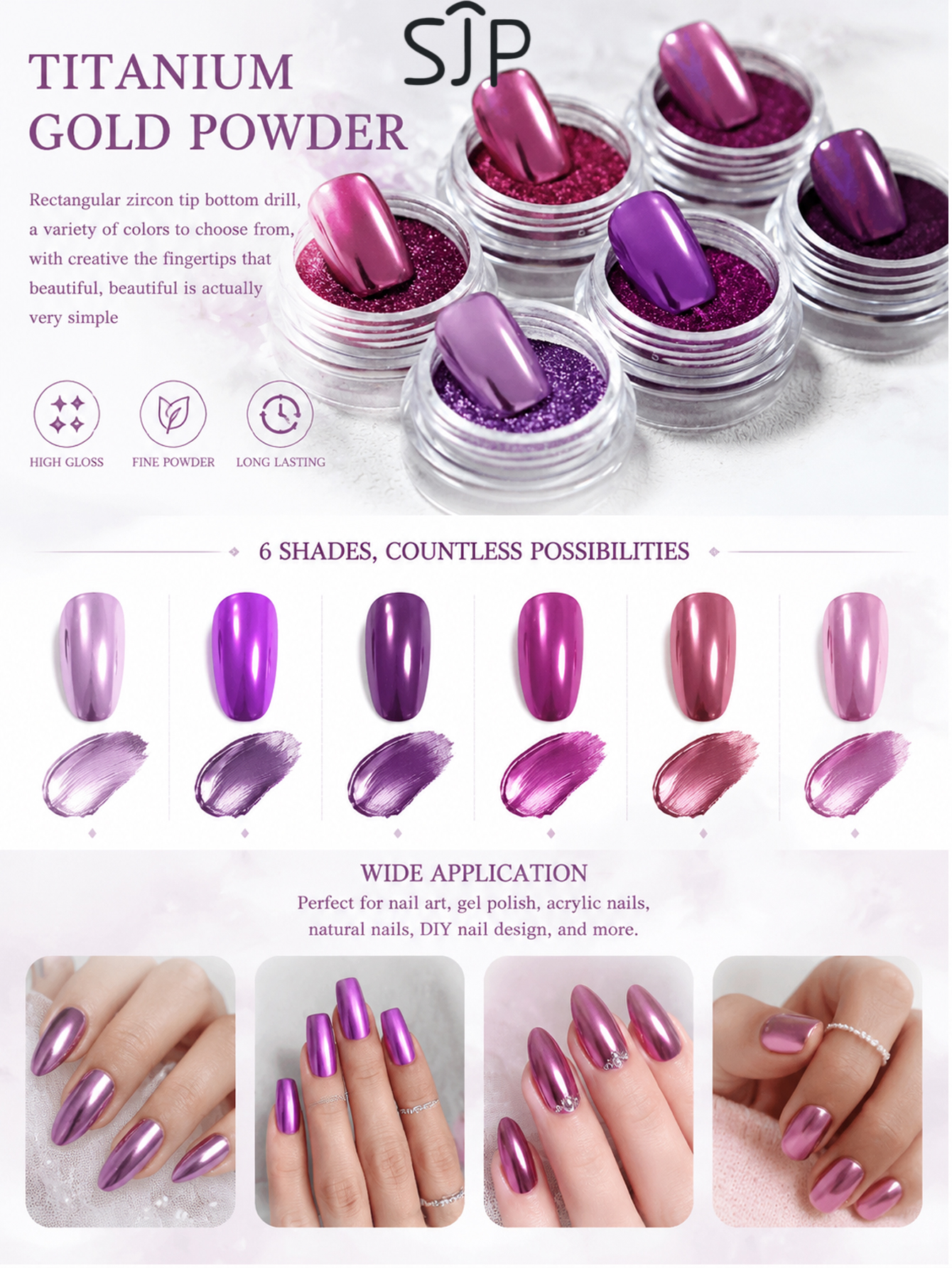 6-piece Electric Purple Series - Resin Glitter Pack recension och pris