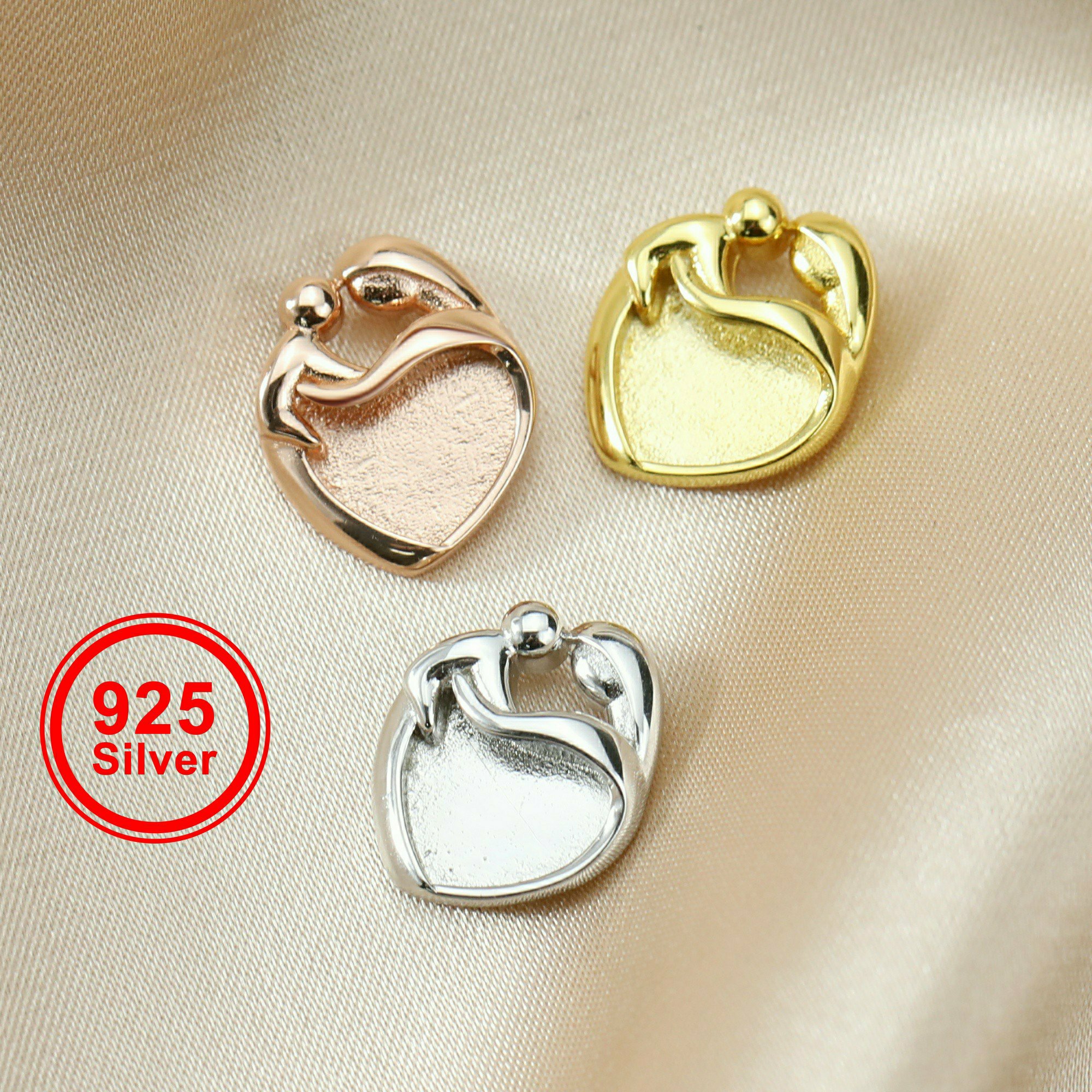 9MM Heart Bezel Settings Mothe - Bezels Set Pendant recension och pris
