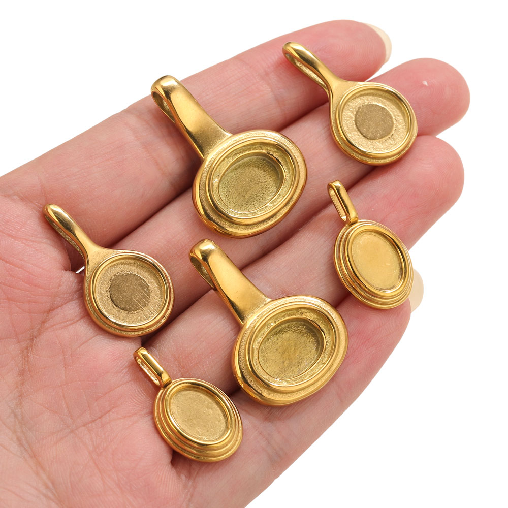 5pcs Stainless Steel Round Ova - Resin Craft Material recension och pris