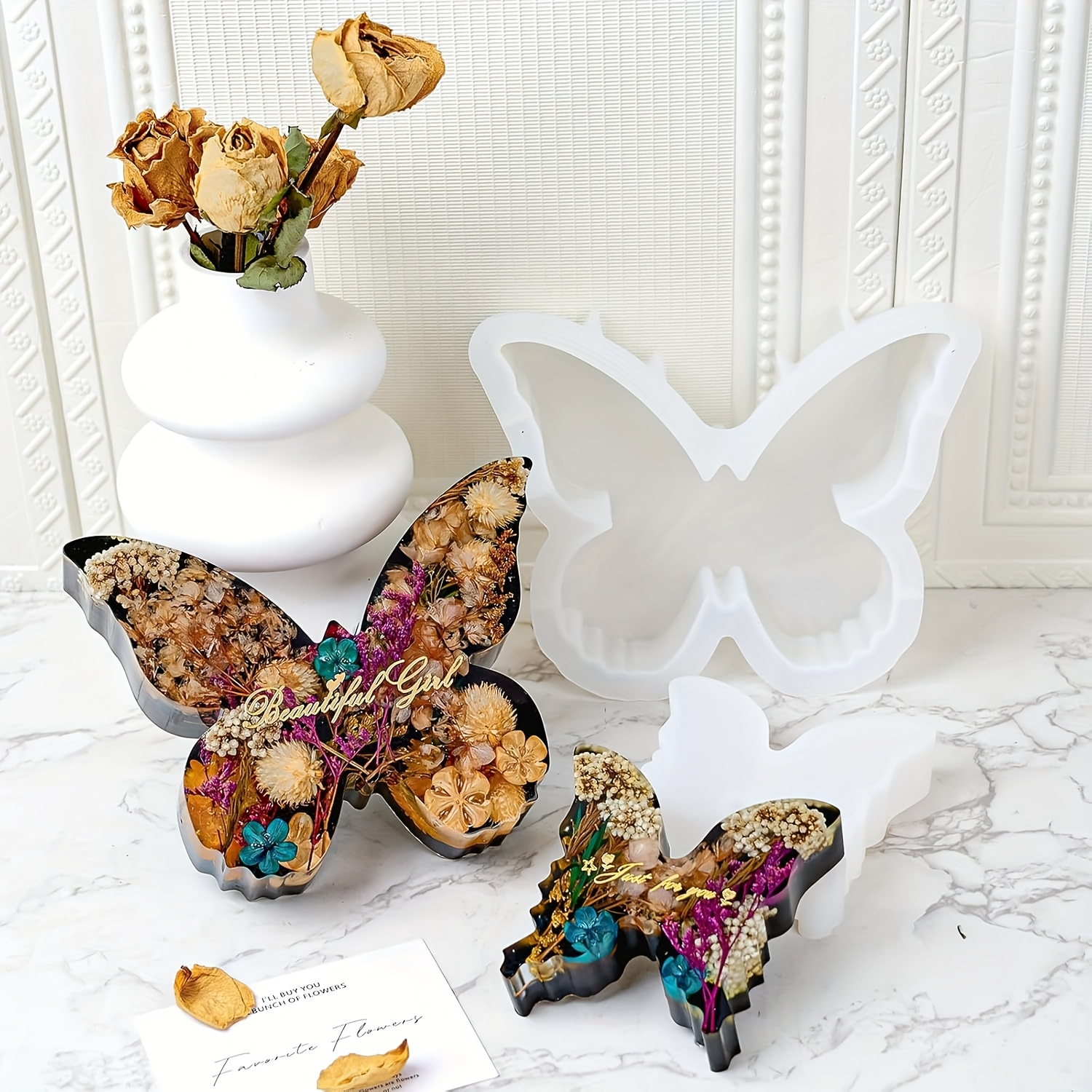 Two sizes of butterfly resin m - Flower Preservation Resin recension och pris
