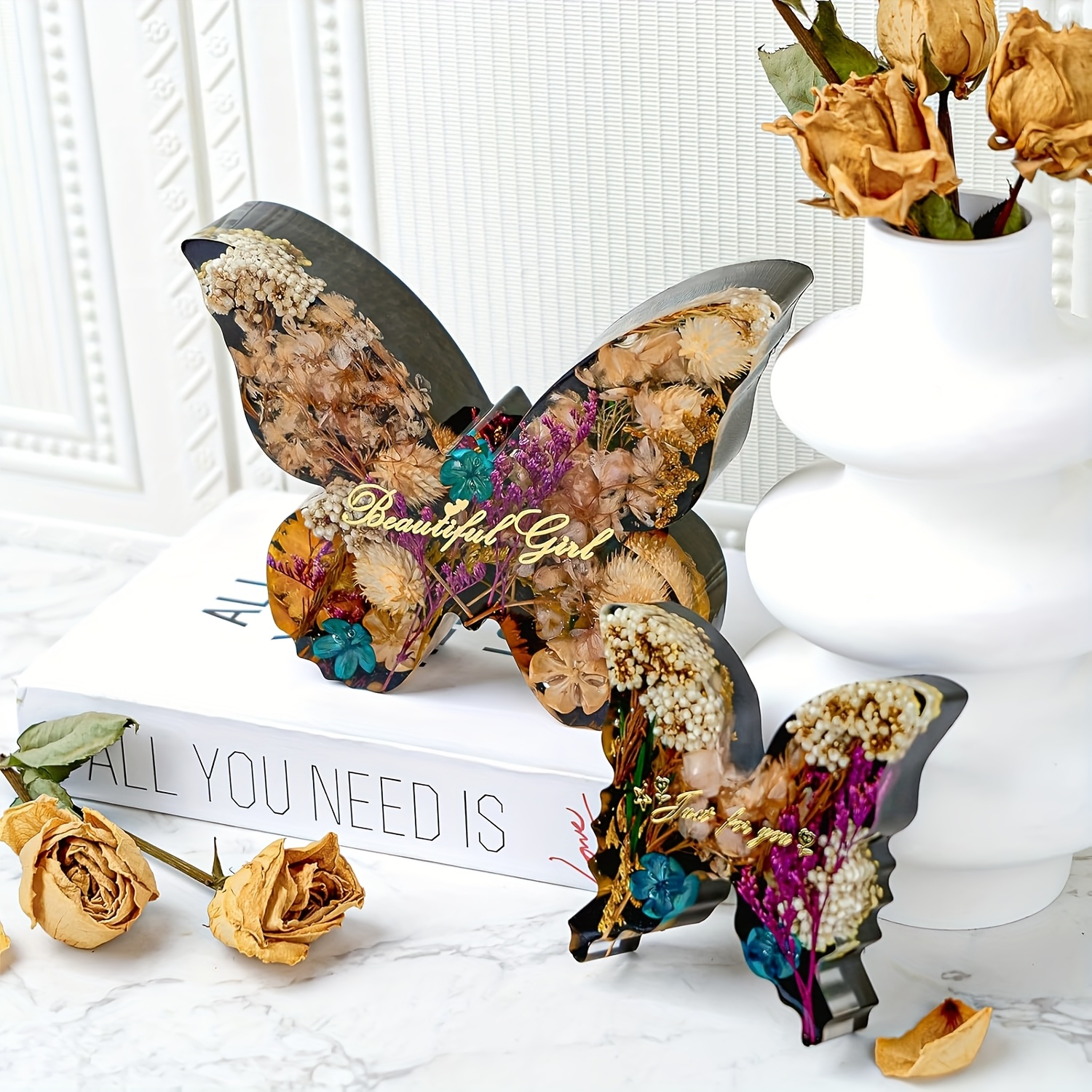 Two sizes of butterfly resin m - Flower Preservation Resin recension och pris