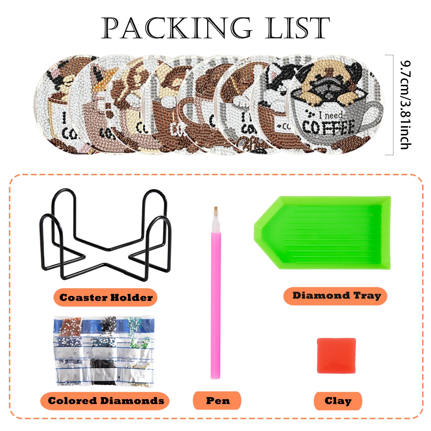 8 pieces/set of diamond painti - Resin Craft Kit recension och pris