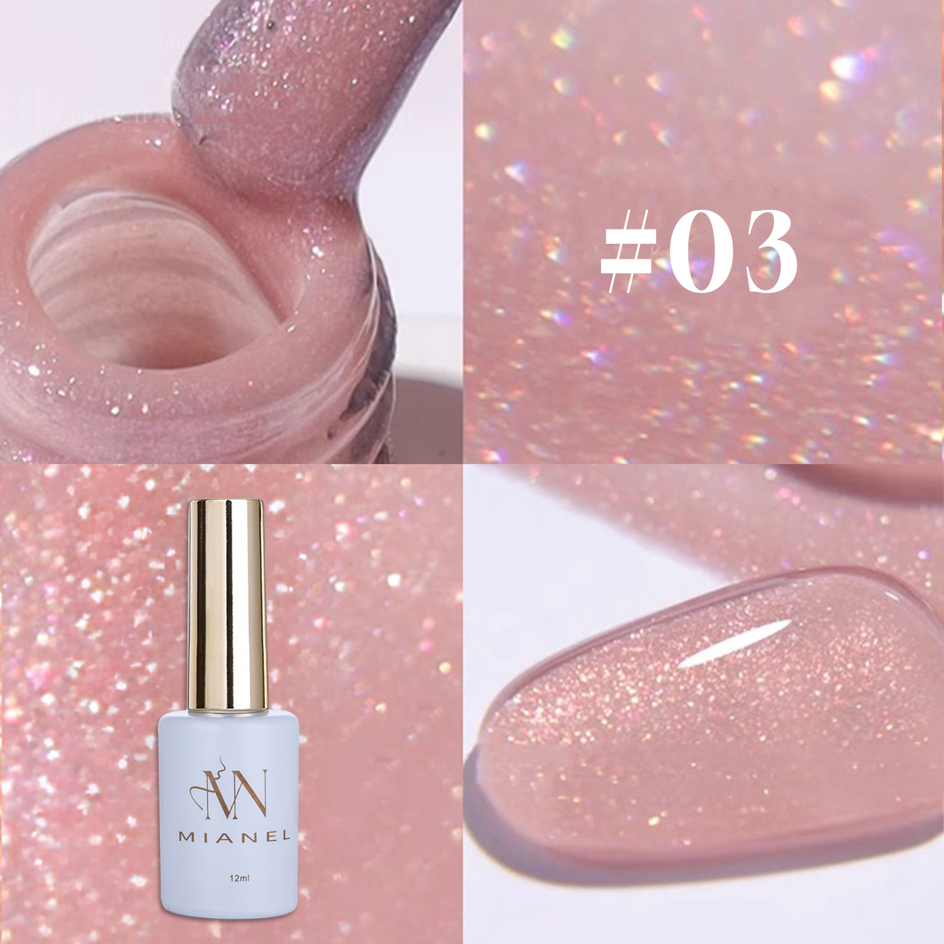 MIANEL 12ML 1PCS Fugitive Whit - Resin Glitter Pack recension och pris