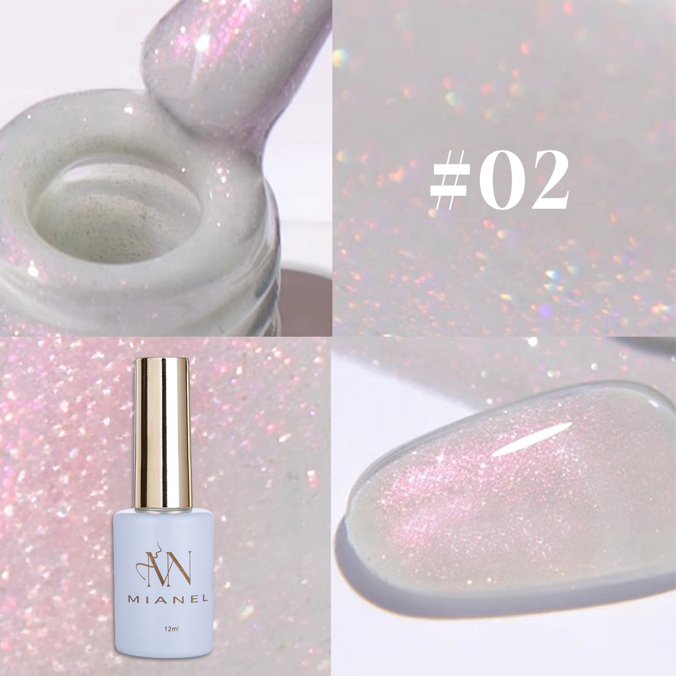 MIANEL 12ML 1PCS Fugitive Whit - Resin Glitter Pack recension och pris