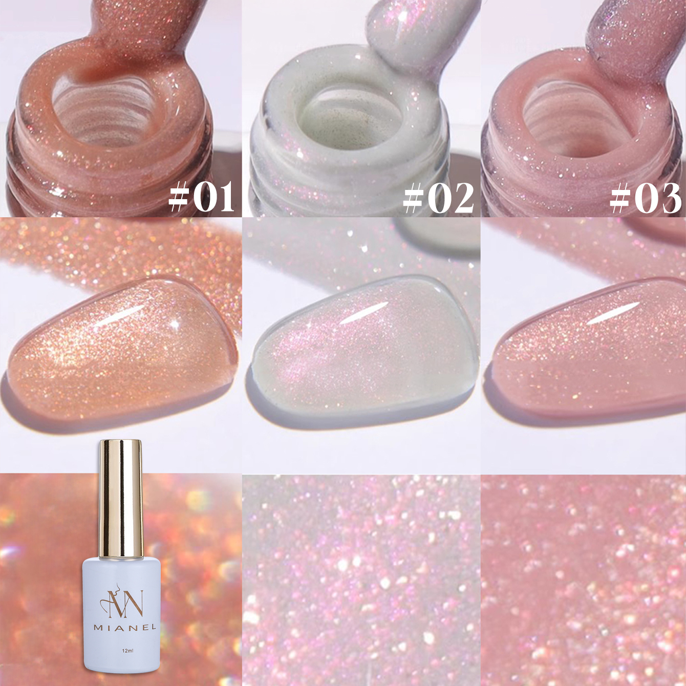 MIANEL 12ML 1PCS Fugitive Whit - Resin Glitter Pack recension och pris