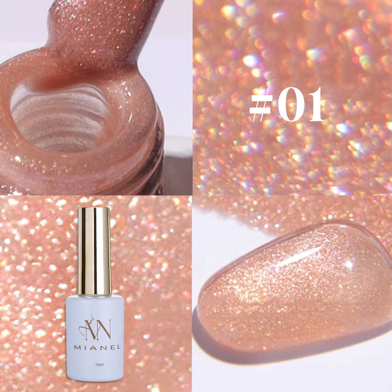 MIANEL 12ML 1PCS Fugitive Whit - Resin Glitter Pack recension och pris