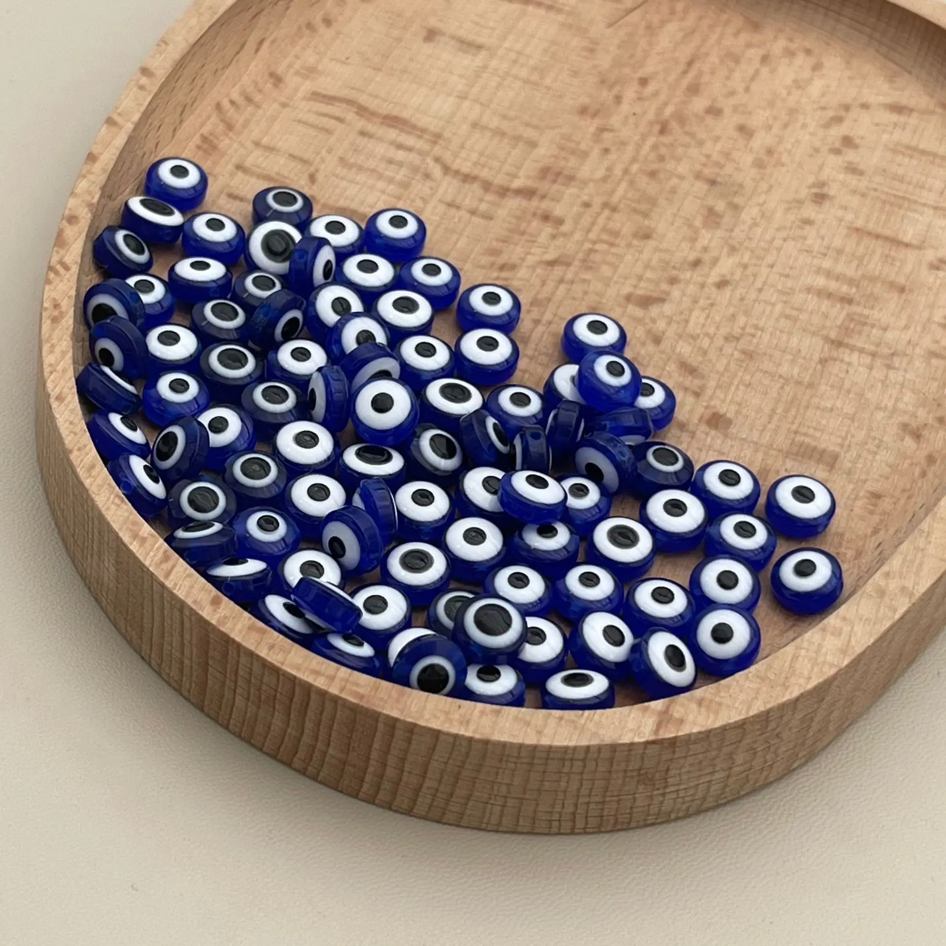200pcs 8mm Blue Evil Eye Beads - Resin Craft Projects recension och pris