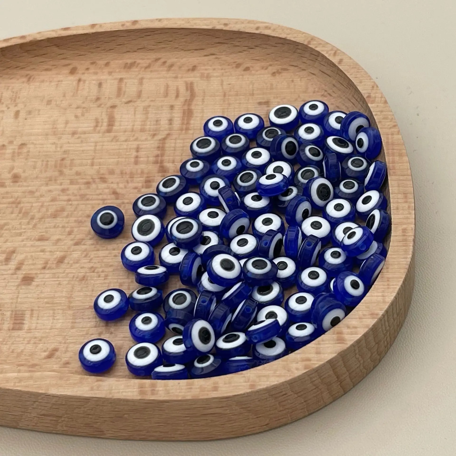 200pcs 8mm Blue Evil Eye Beads - Resin Craft Projects recension och pris