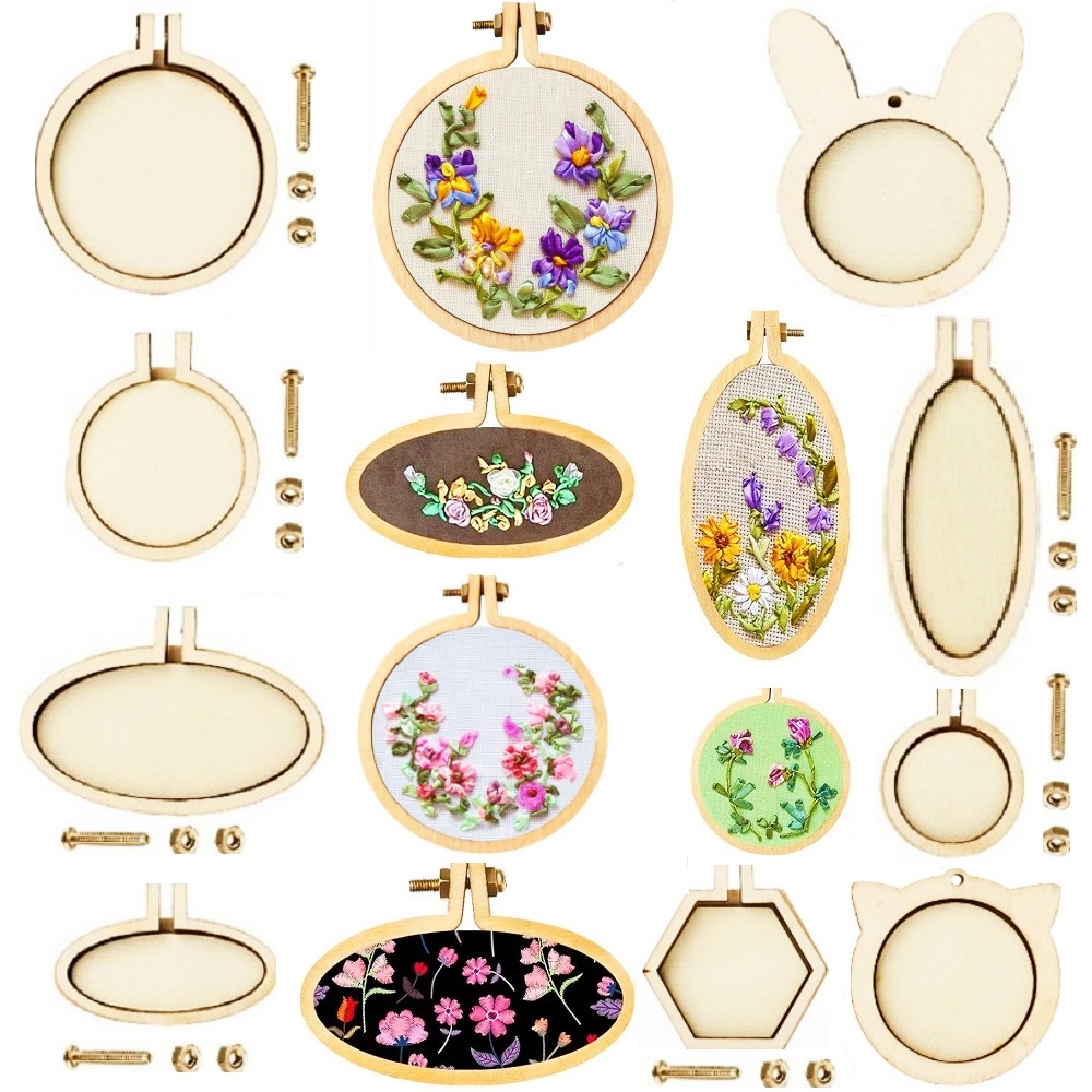 10PCS Mini Embroidery Hoop Woo - Wood Ring Blank recension och pris