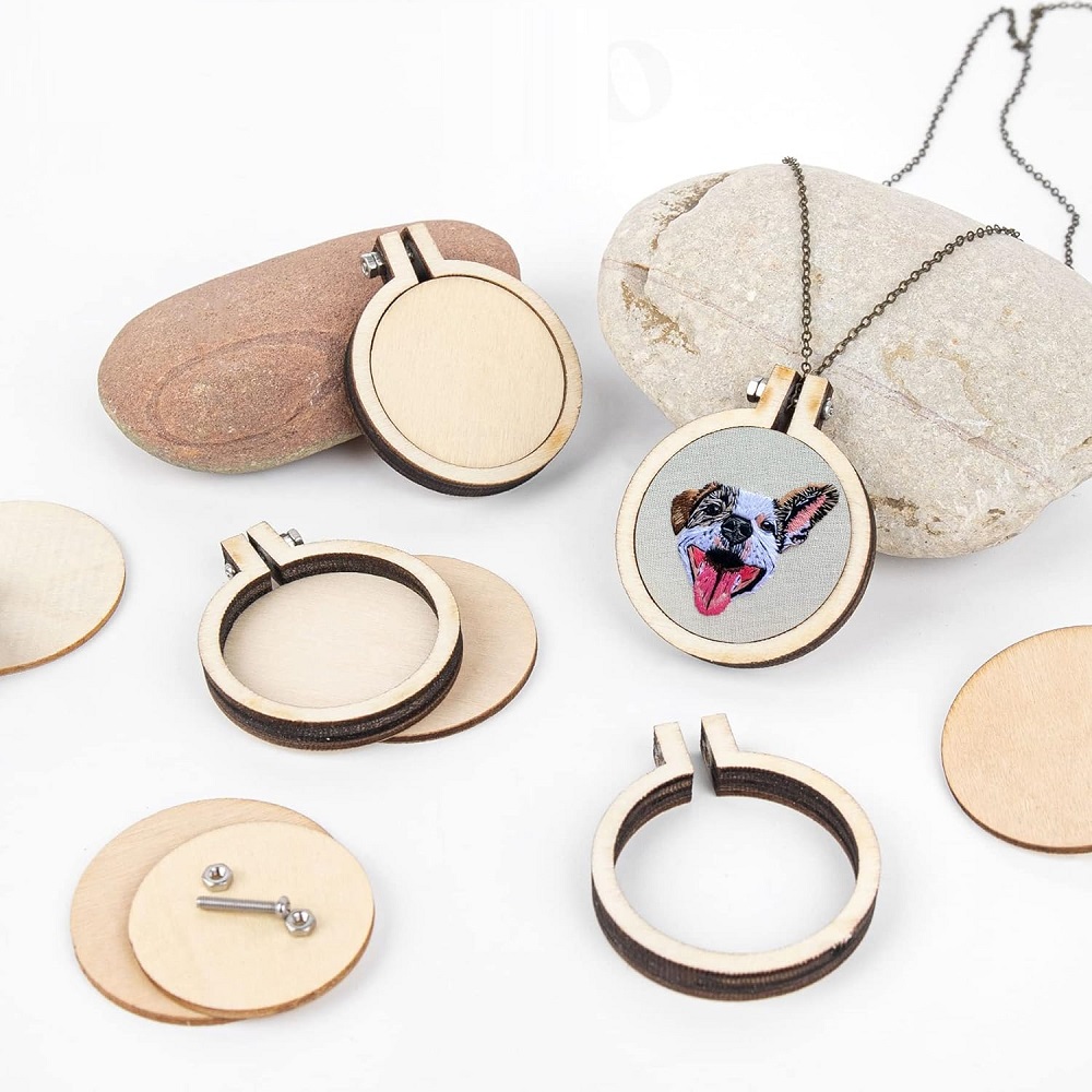 10PCS Mini Embroidery Hoop Woo - Wood Ring Blank recension och pris