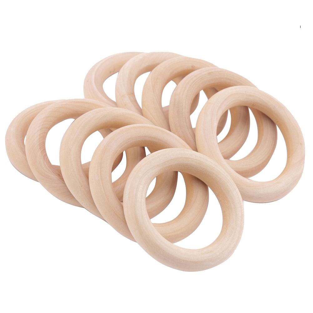 12Pcs Smooth Wooden Rings 55Mm - Wood Ring Blank recension och pris