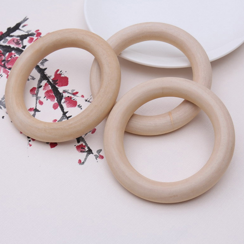 12Pcs Smooth Wooden Rings 55Mm - Wood Ring Blank recension och pris