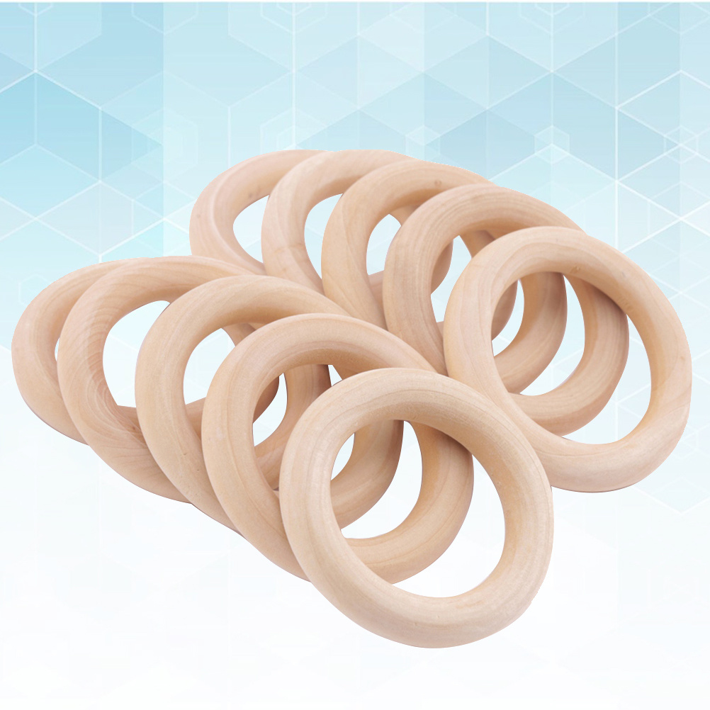 12Pcs Smooth Wooden Rings 55Mm - Wood Ring Blank recension och pris