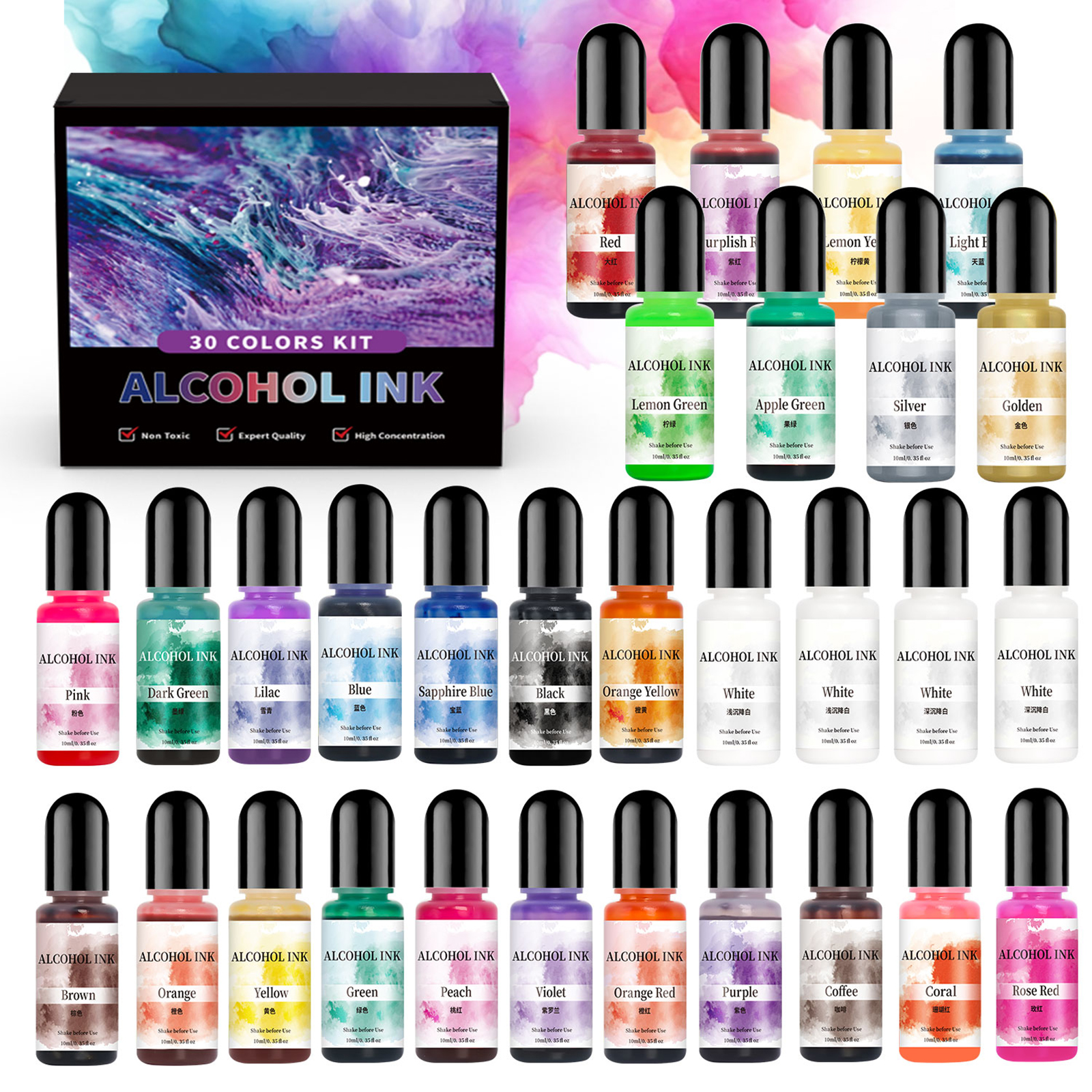 1set Art Ink Alcohol Epoxy Res - Resin Dye Alcohol recension och pris