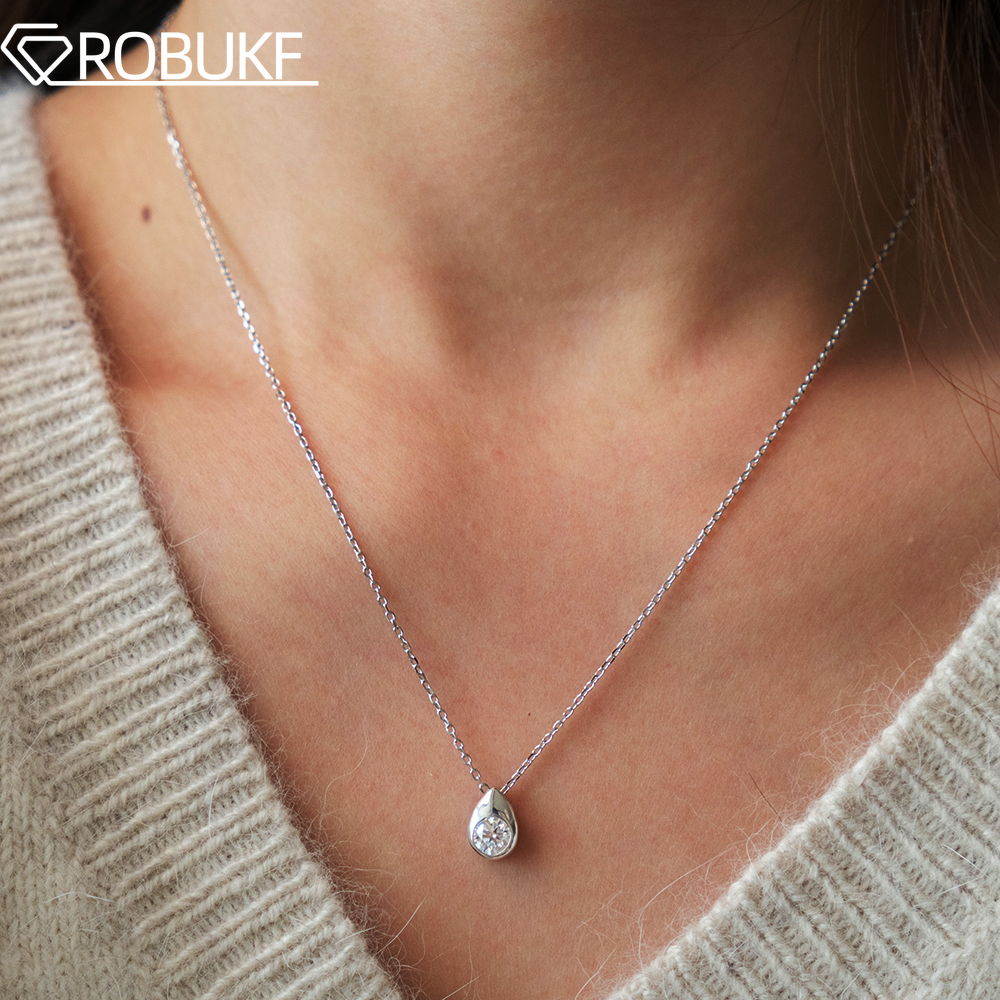 0.3/0.5CT Solitaire Diamond Mo - Bezels Set Pendant recension och pris