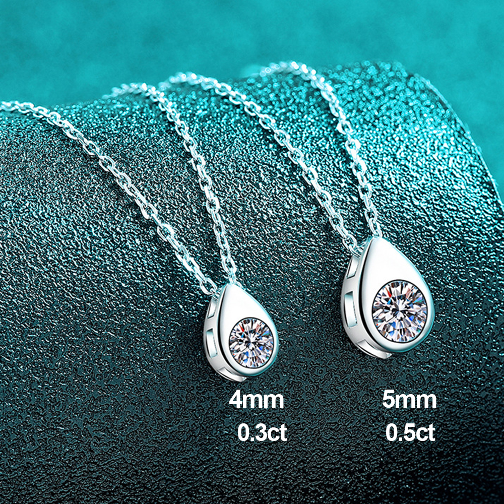 0.3/0.5CT Solitaire Diamond Mo - Bezels Set Pendant recension och pris