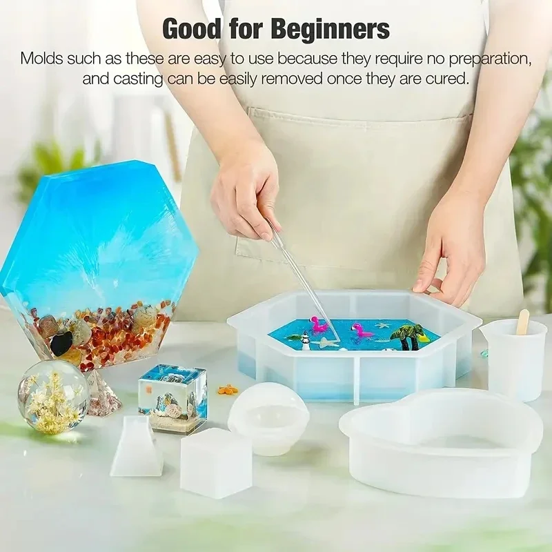 3/7pc Large Silicone Resin Mol - Flower Preservation Resin recension och pris
