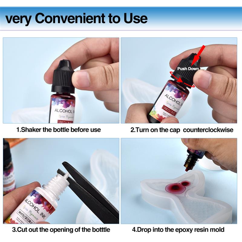 24 Colors/Set 10ml Art Ink Alc - Resin Dye Alcohol recension och pris
