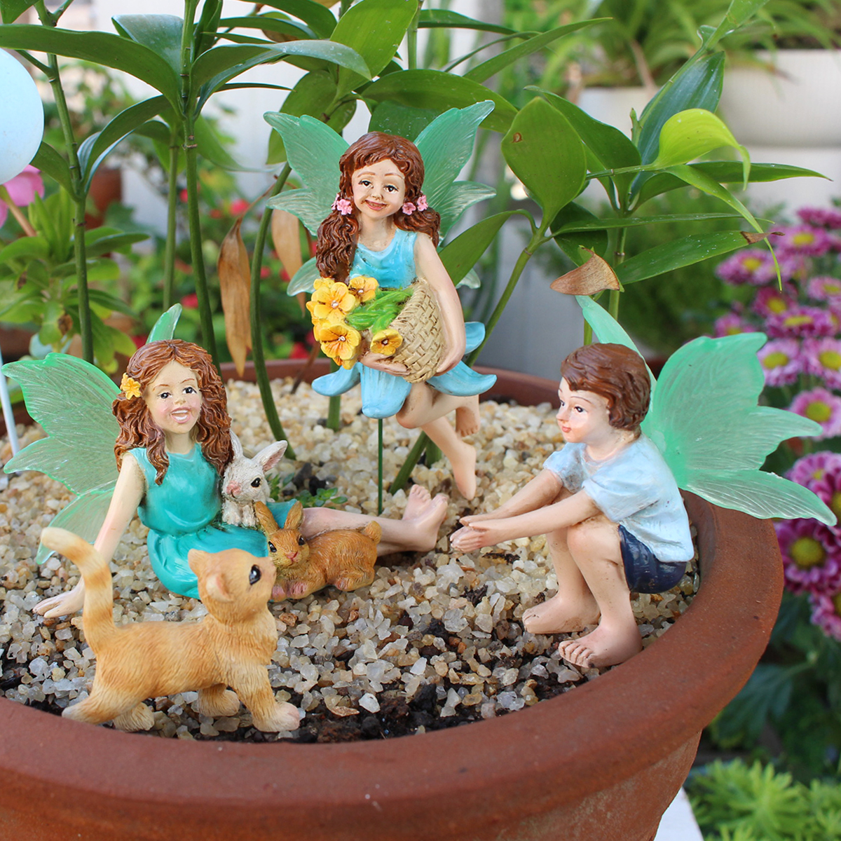 4pc Flower Fairy and Animal Pa - Resin Craft Material recension och pris