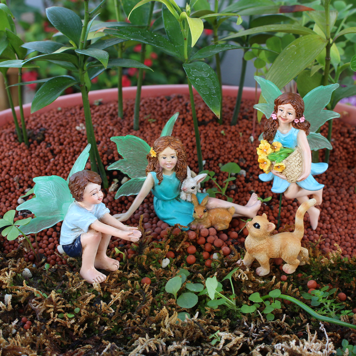 4pc Flower Fairy and Animal Pa - Resin Craft Material recension och pris