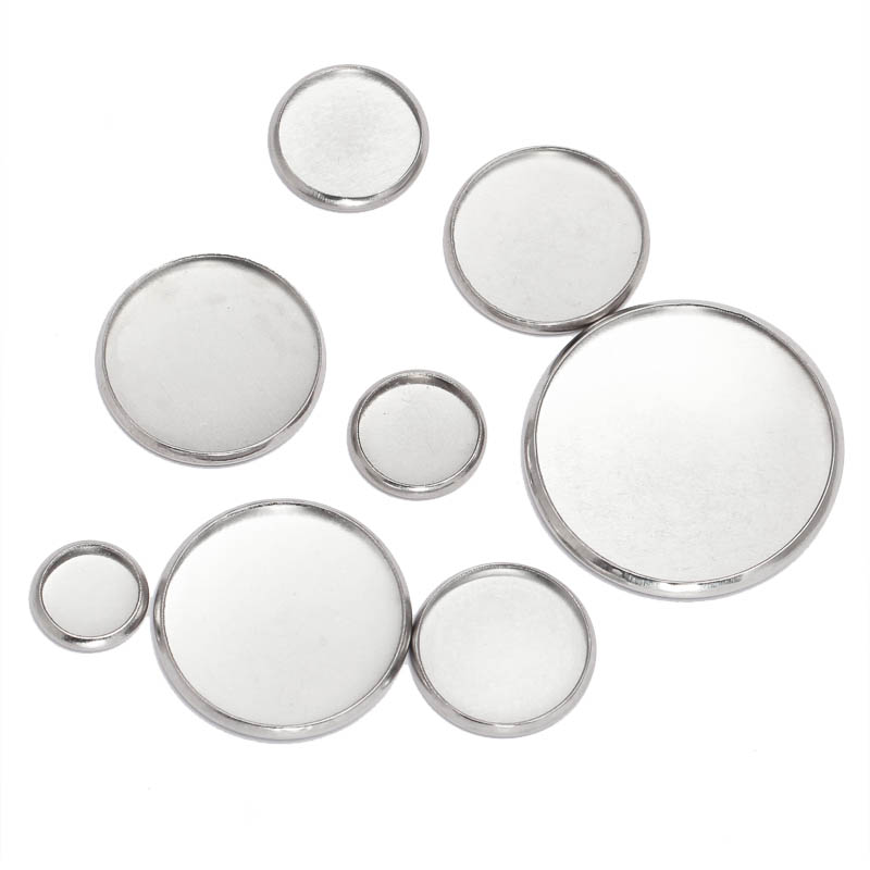 20pcs Stainless Steel Round Se - Bezels Set Pendant recension och pris