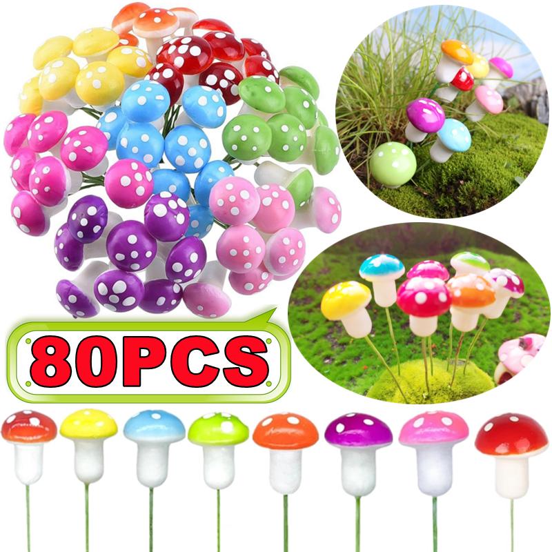 10-80PCS Mini Color Mushroom D - Terrarium Moss Art recension och pris