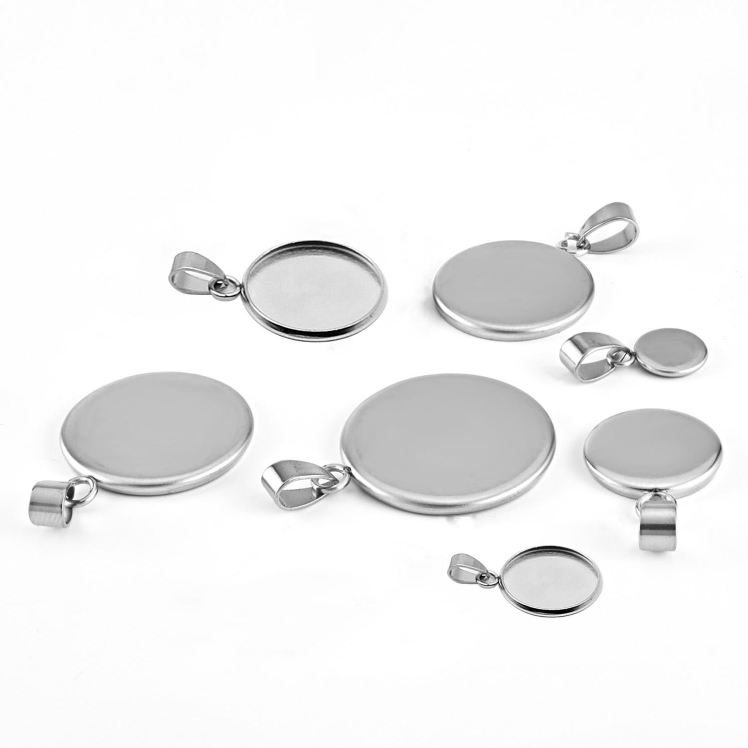 10pcs 316 Stainless Steel 6~20 - Bezels Set Pendant recension och pris