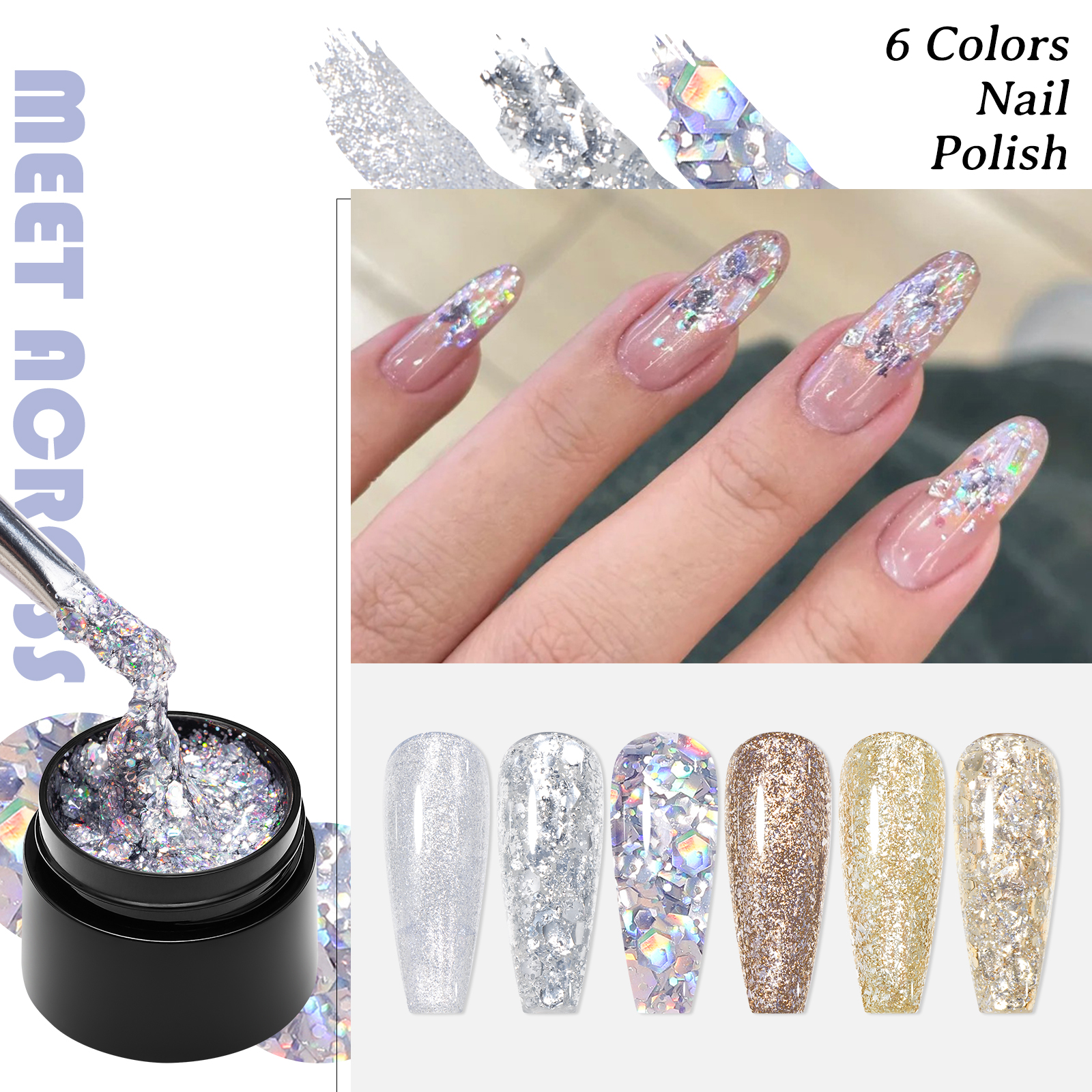 7PCS/SET Glitter Nail Polish,S - Resin Glitter Pack recension och pris