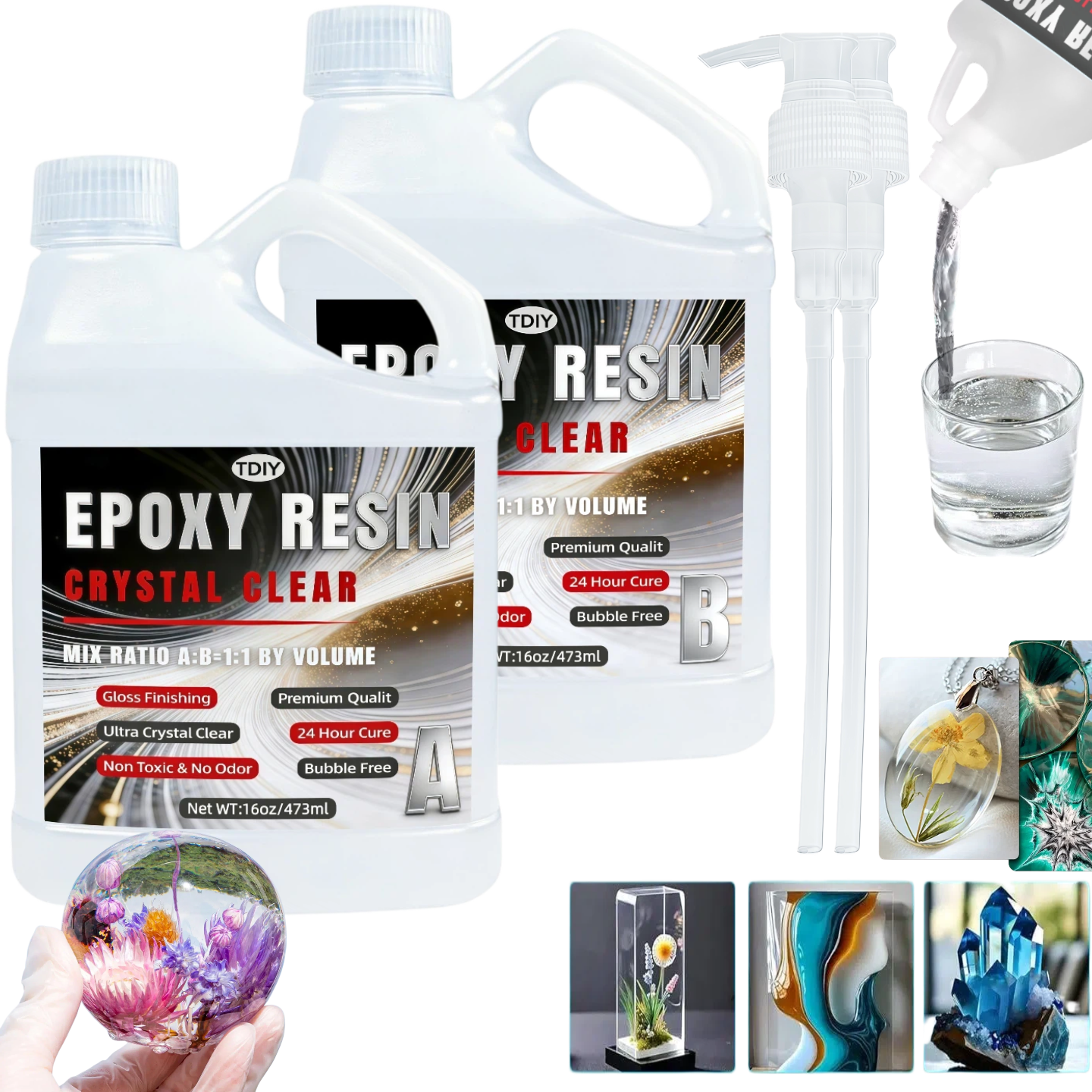 1:1 Crystal Clear Epoxy Resin  - Gold Foil Flakes recension och pris