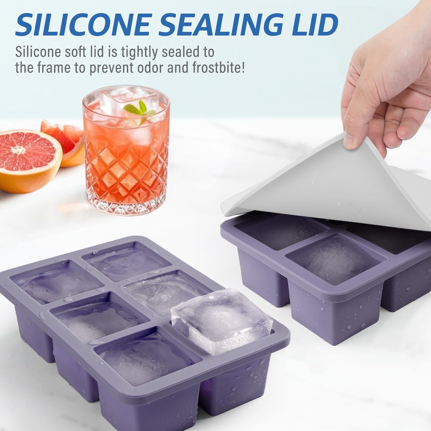 2pack Large Silicone Ice Cube  - Silicone Mold Tray recension och pris
