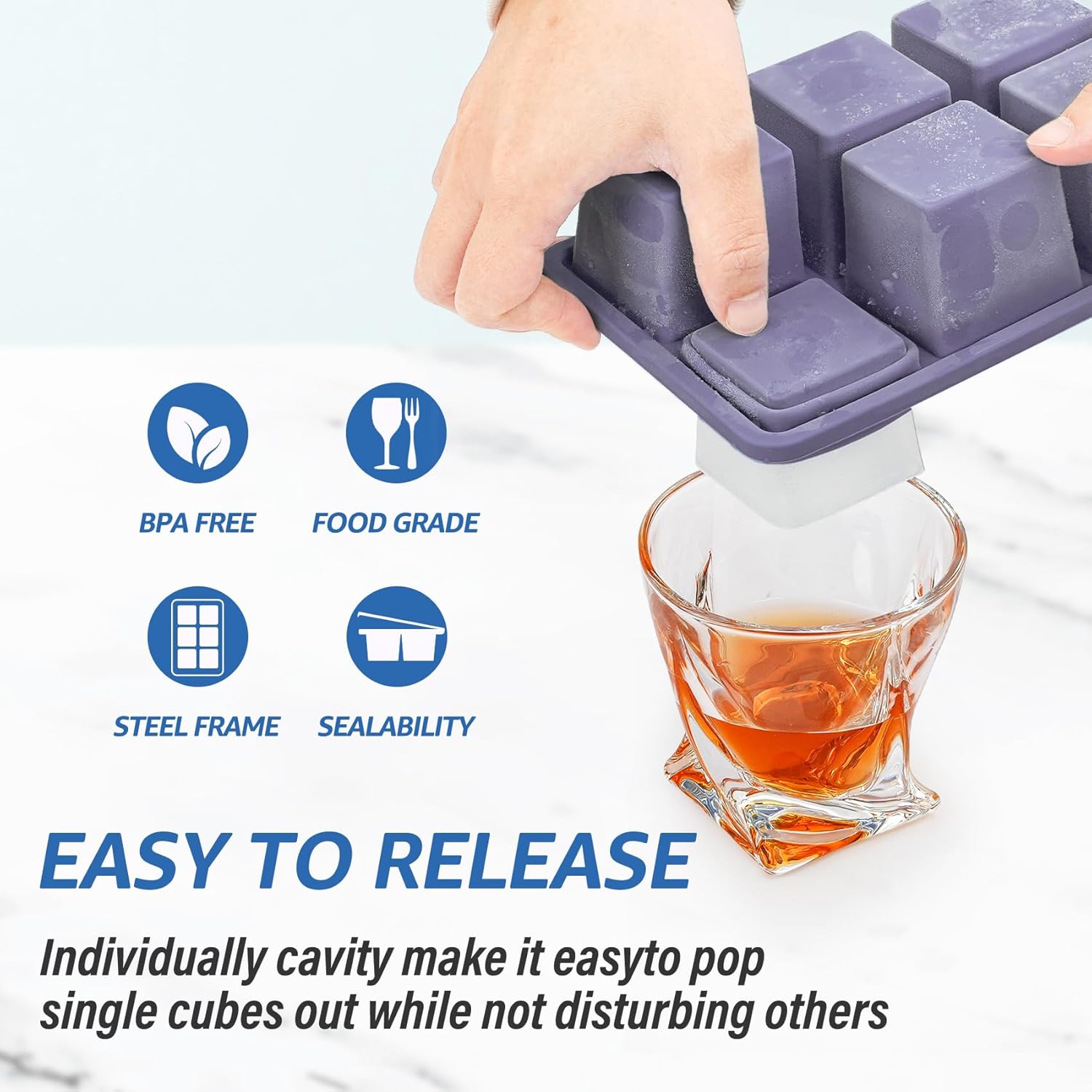2pack Large Silicone Ice Cube  - Silicone Mold Tray recension och pris