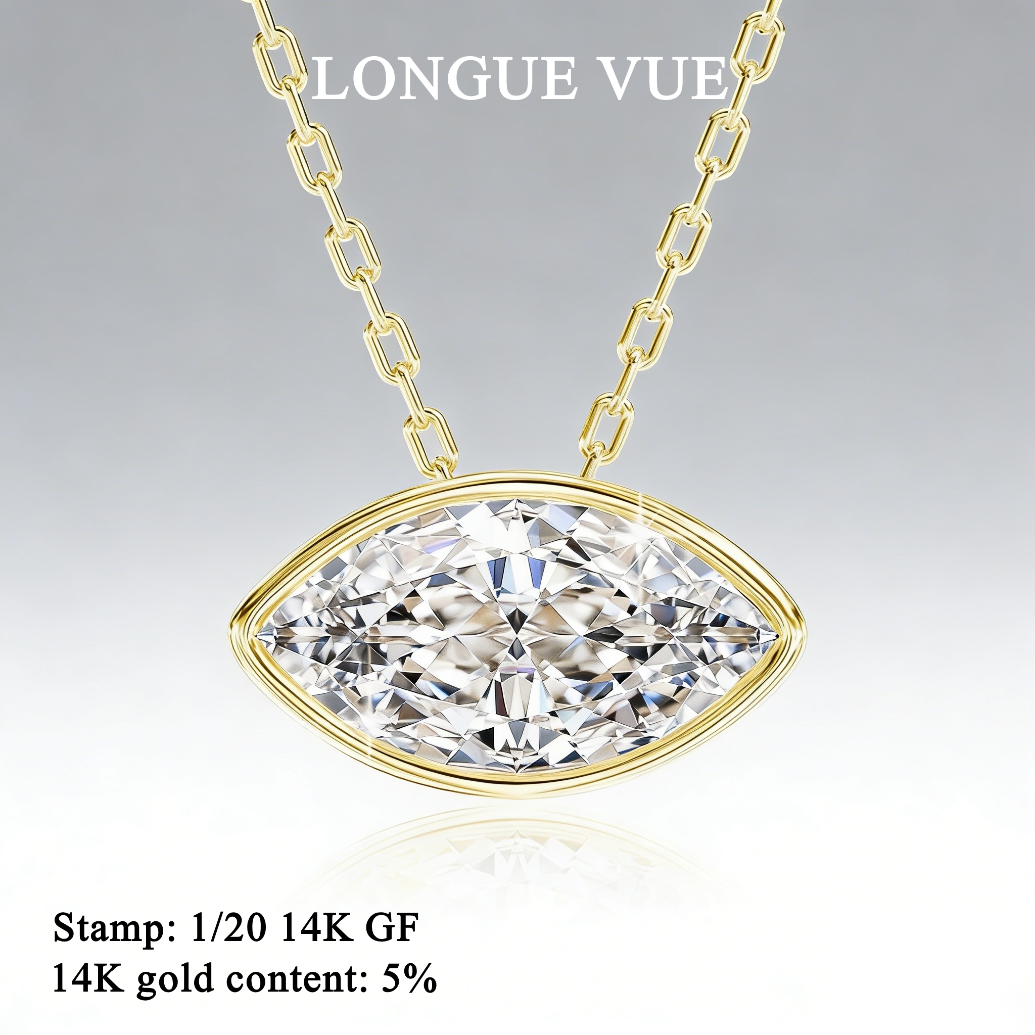 14K Gold Filled Bezel Set Marq - Bezels Set Pendant recension och pris