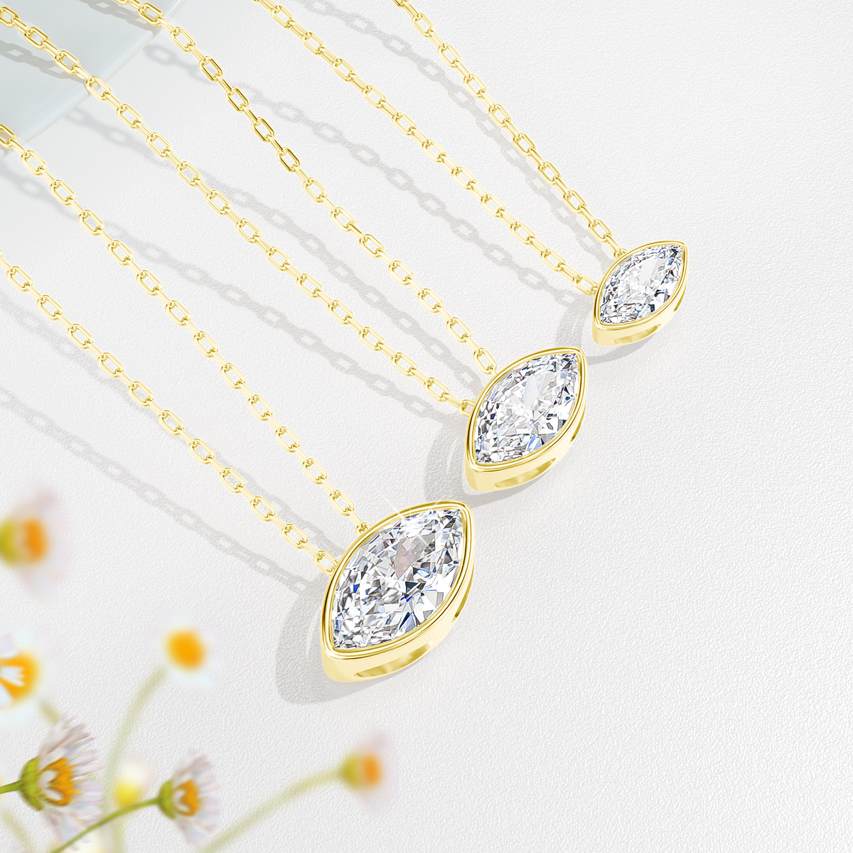 14K Gold Filled Bezel Set Marq - Bezels Set Pendant recension och pris
